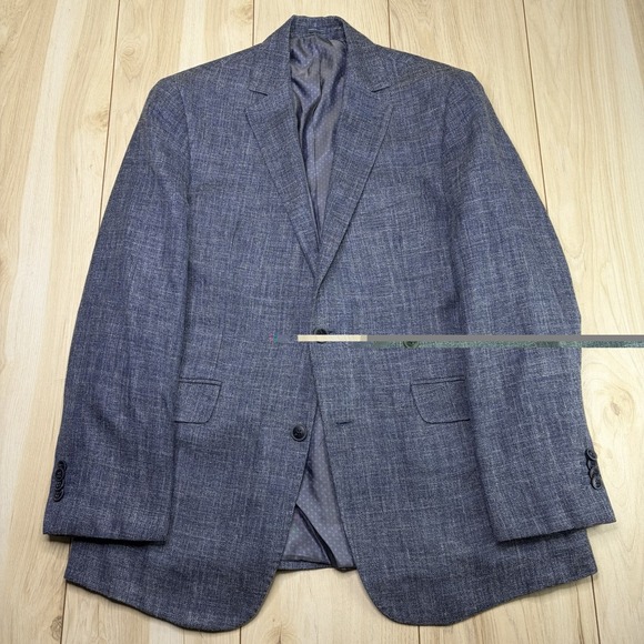 Joseph Abboud Other - Joseph Abboud Indigo Blue E.THOMAS Wool Silk Linen Chambray Blue Blazer Mens 40R